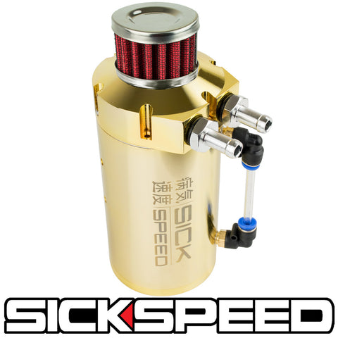 SPEEDWOW Universal Oil Catch Can Tank Filter Baffled With Hose  Kit,300ML(Black)