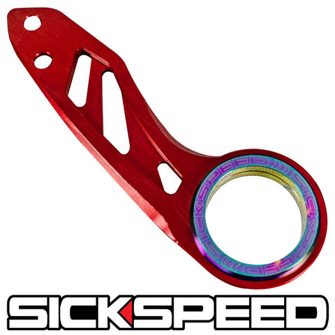 SICKSPEED FRONT BUMPER SPORTS REAR RACING STYLE TOW HOOK STRAP RED
